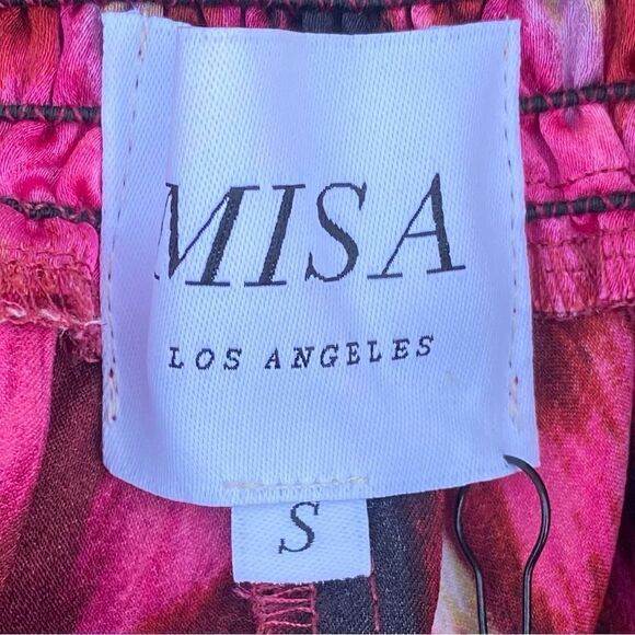 NWT New MISA Los Angeles PIA Chiffon Sheer Pull On Wide Leg Pants Small Boho - Picture 4 of 8